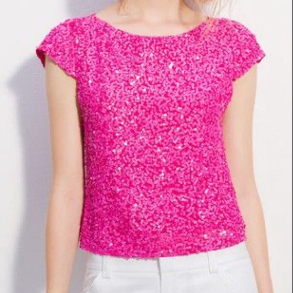 Alice + Olivia Sequin Pink Top XS